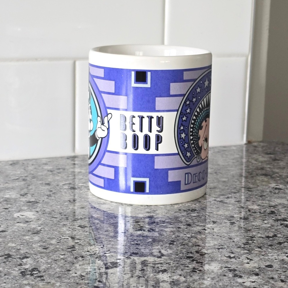 Vandor Betty Boop and Felix Deco-Dence Coffee Mug 1998 Purple Art Deco‎ Ceramic - Picture 4 of 7